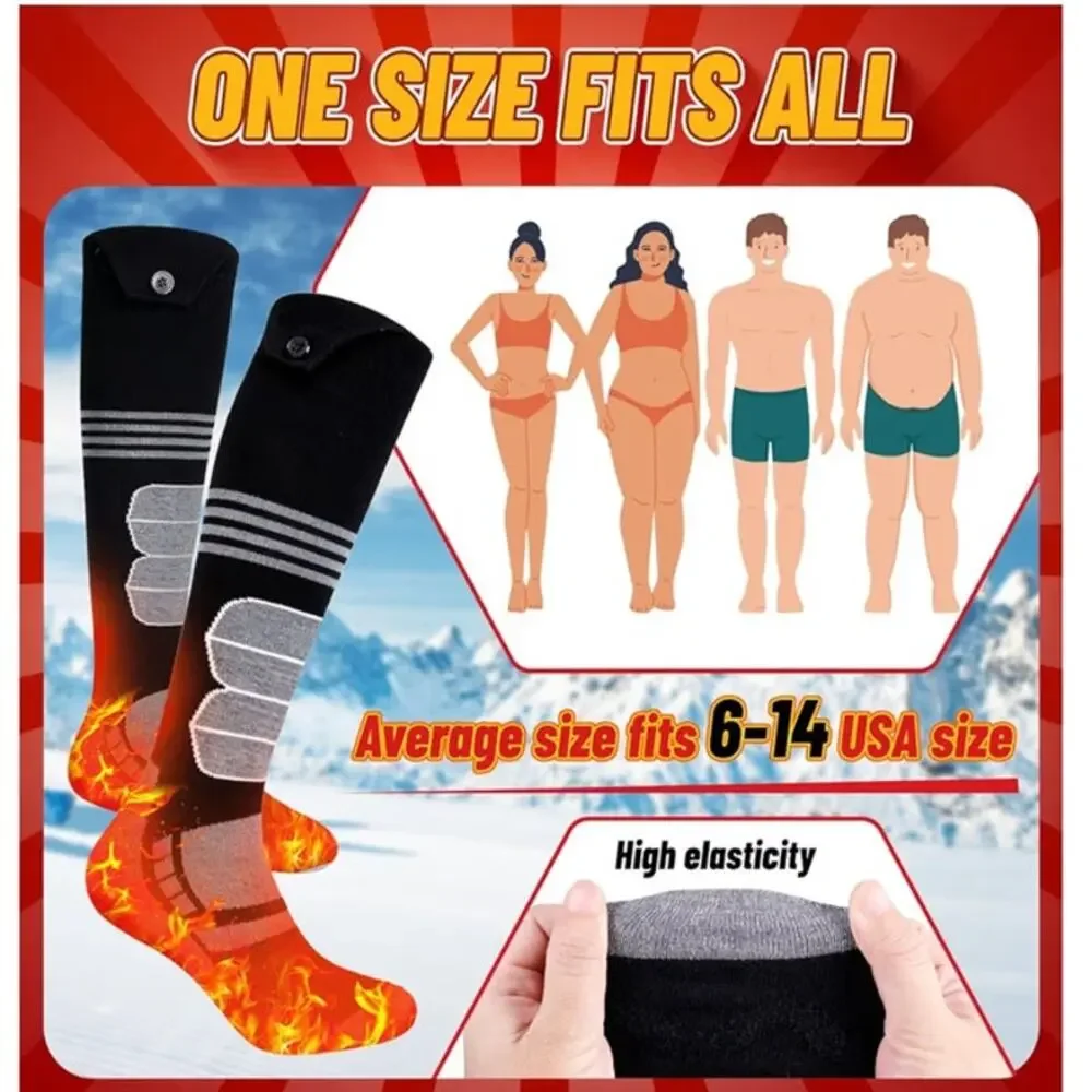 Heated Socks, Rechargeable Thermal 4 Levels Heating Compression Washable